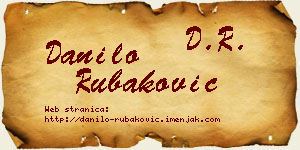 Danilo Rubaković vizit kartica